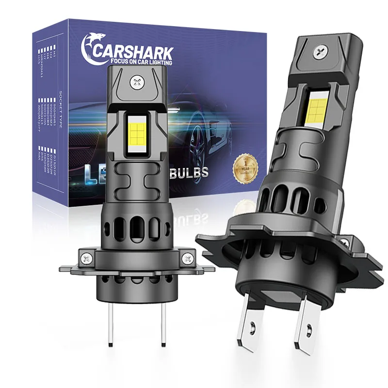 H7 LED-Scheinwerfer Canbus 8000LM 55W 7035 CSP-Chips 1:1 Mini-Größe Plug-and-Play Autolampe 6000K Kabellose Nebelleuchte mit Turbo-Lüfter