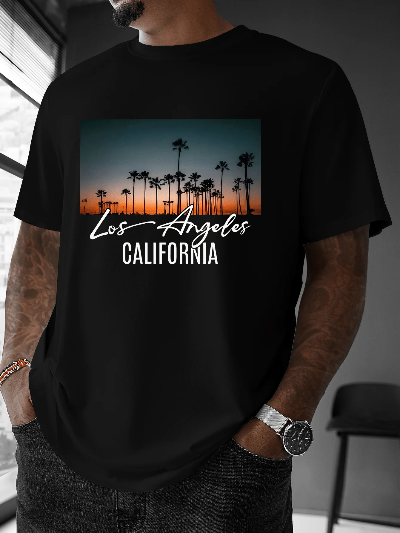 

Men'S Los Angeles California Graphic T-Shirt - Casual Crew Neck,