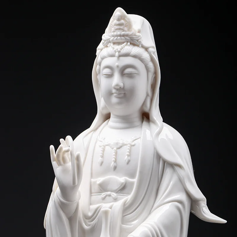 CZ Ceramic Nanhai Guanyin Lilian  Home Furnishing Buddhist Hall is dedicated to Buddha statue ornaments Station   Bodhisattva