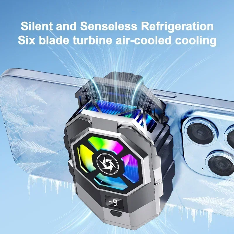 SL21 Mobile Phone Cooler Semiconductor Fast Cooling Fan Radiator for IOS Android Back Clip Freeze Digital Display Cool Heat Sink