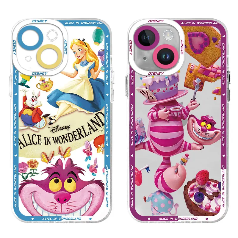 Disney Alice Cheshire Cat Phone Case for Apple iPhone 15 Pro Max 13 14 Plus 12 Mini 11 Pro XR 8 SE 7 XS MAX Matte Cover