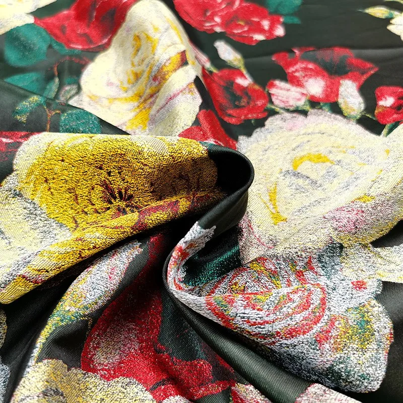 

Jacquard skirt fabric windbreaker set brocade designer's high-end custom