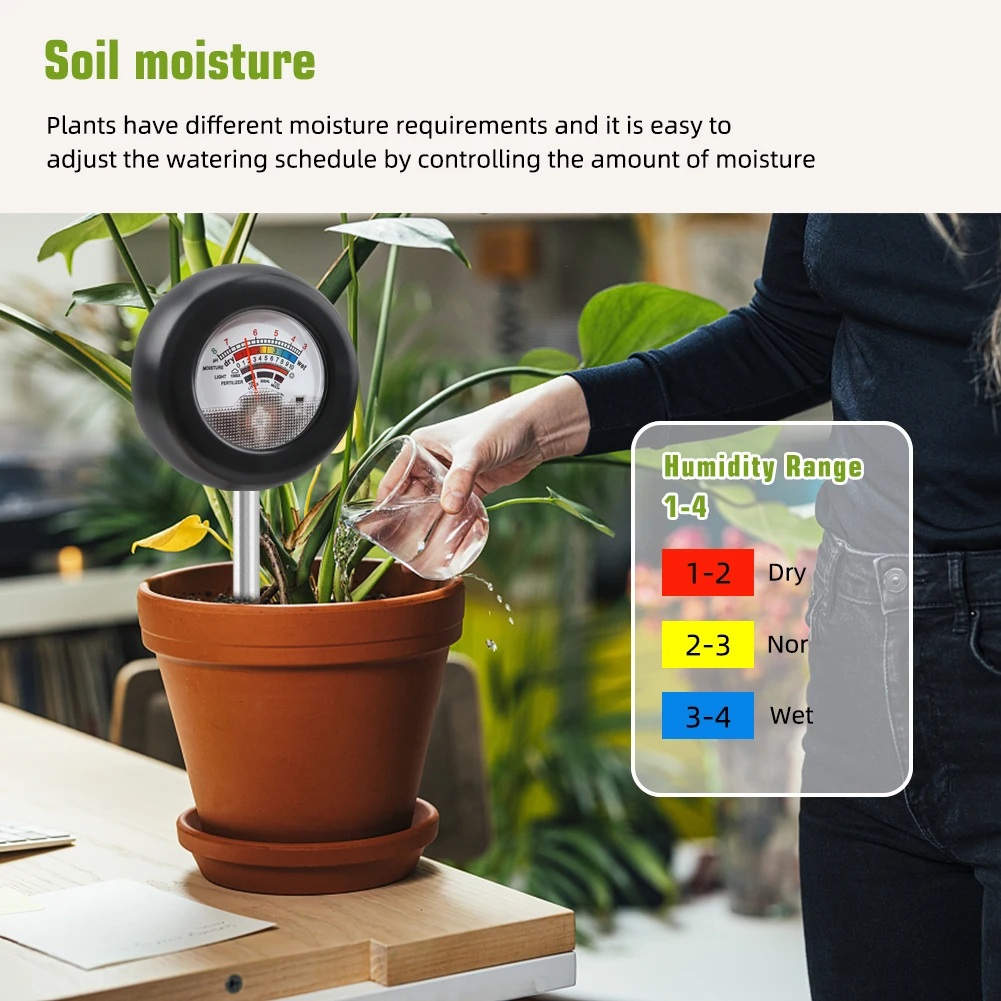 Imagem -04 - Yieryi Solo Moisture Sunlight Tester Solo ph Meter Fertilidade Detector de Acidez para Pot Plants Estufa Flores Farm em 1