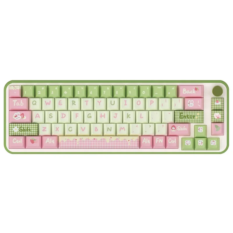 Imagem -05 - Morango Leite Coelho Keycap Fábrica Original Feita Material de Alta Pbt Sublimação de Calor Keycap Mecânico Personalizado Personalizado