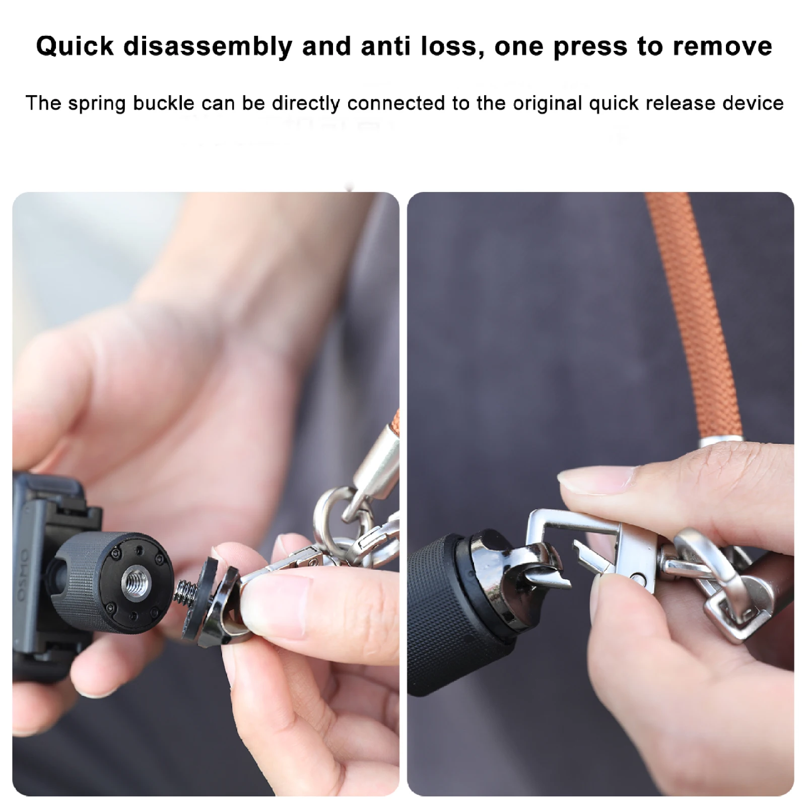 

Neck Rope for DJI Osmo Nano Camera, Quick Release Safety Strap with 360° Swivel Hook, Anti Loss Braided Cord with 1/4 Screw