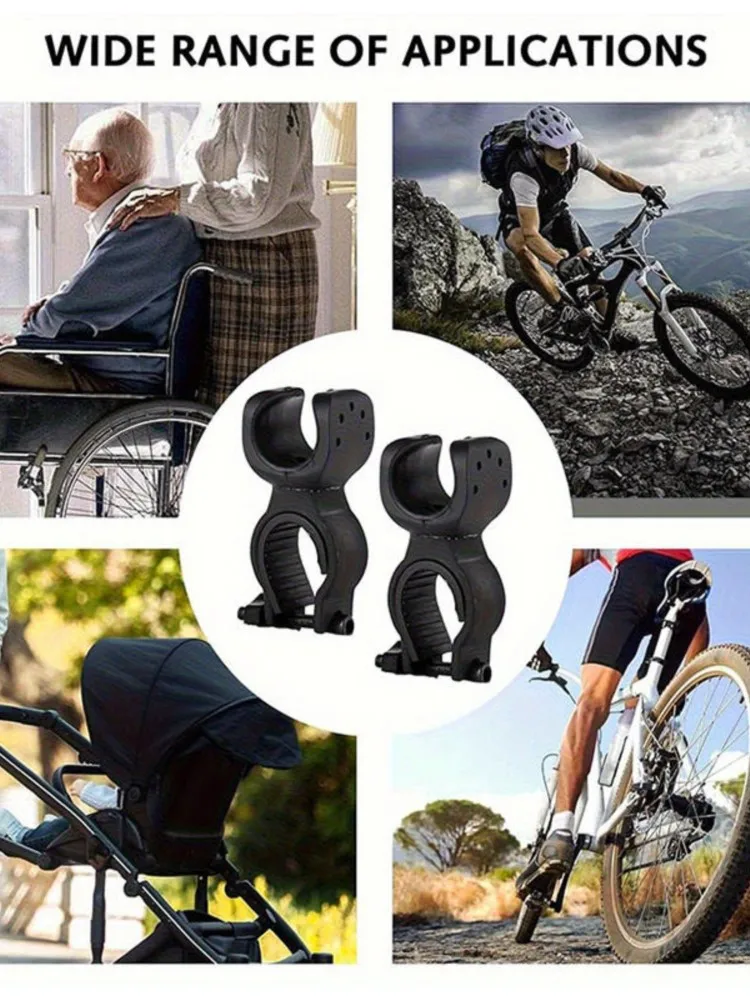AliExpress NONE 2pcs U-shaped 2nd Bike Strap Head Lamp Clip Generation 360 Degree Rotating Bike Bicycle Stand Clip Flashlight Light Holder