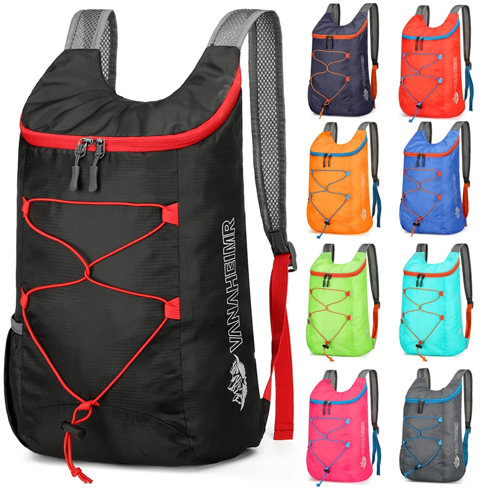 Outdoor Unisex Waterproof Foldable Backpack 10L Capacity Portable Camping Hiking Travel Daypack Leisure Men Women Sport Bags