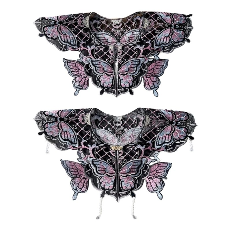 Embroidery Butterfly Faux Collar Detachable Collar Han Costume Decorative Shawl