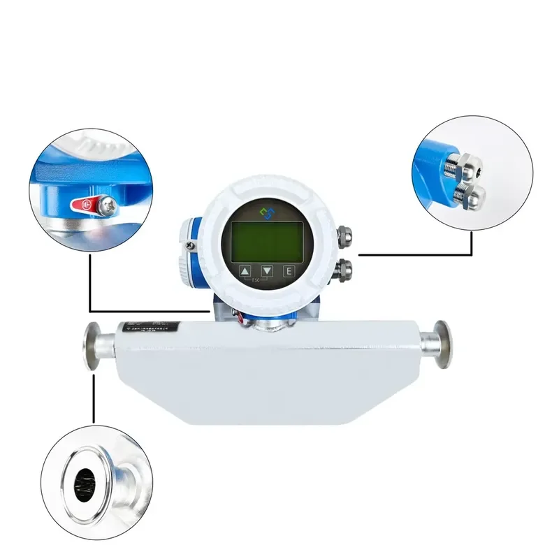 Customizable Stainless Steel U-Tube Coriolis Meter Industrial Digital Vibration-Proof Flow Meter for Liquid Gas Air Water Oil