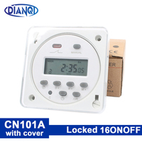 CN101A AC220V 230V 240V 16A(8A) Time Switch Relay Timer CN101 Digital LCD Power Weekly Programmable With Protective Cover Lock