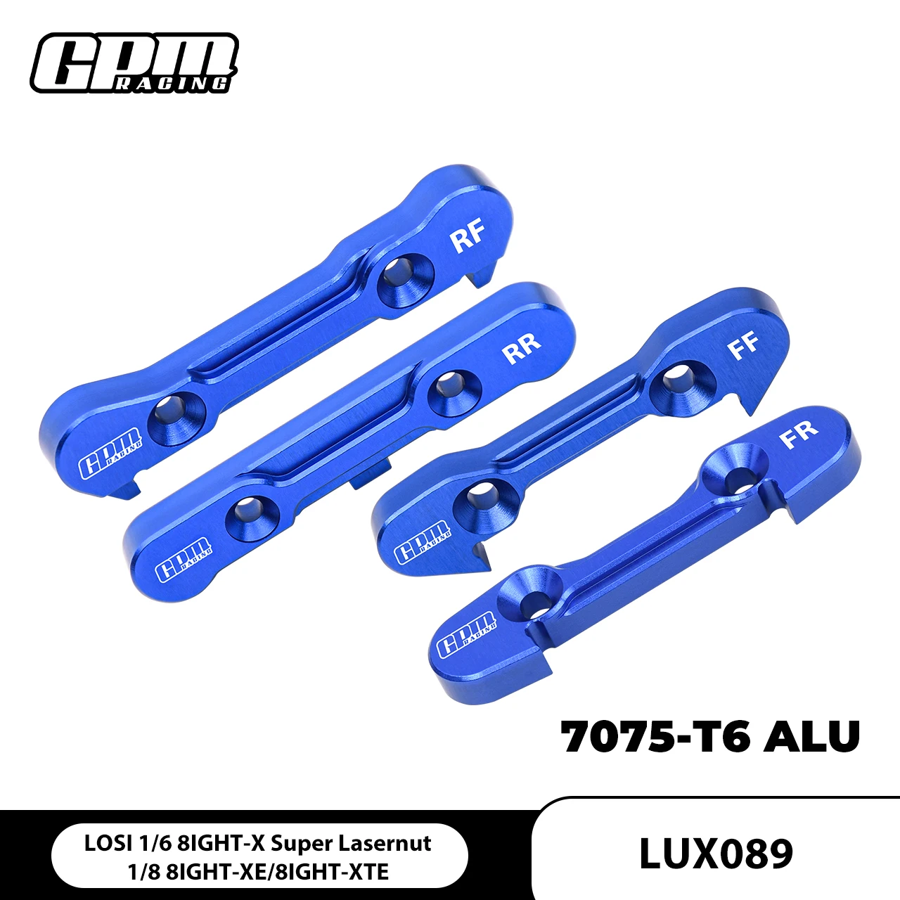 Soporte de suspensión inferior GPM 7075 aleación F & R LOSI 1/6 8IGHT-X Lasernut 8XE 8XTE LOS04019