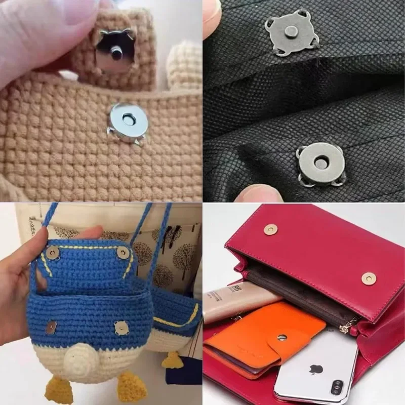 Magnetic Snap Buttons Metal Plum Blossom Sew on Button Clasps Fasteners for Purses Handbag Clothes DIY Accessories