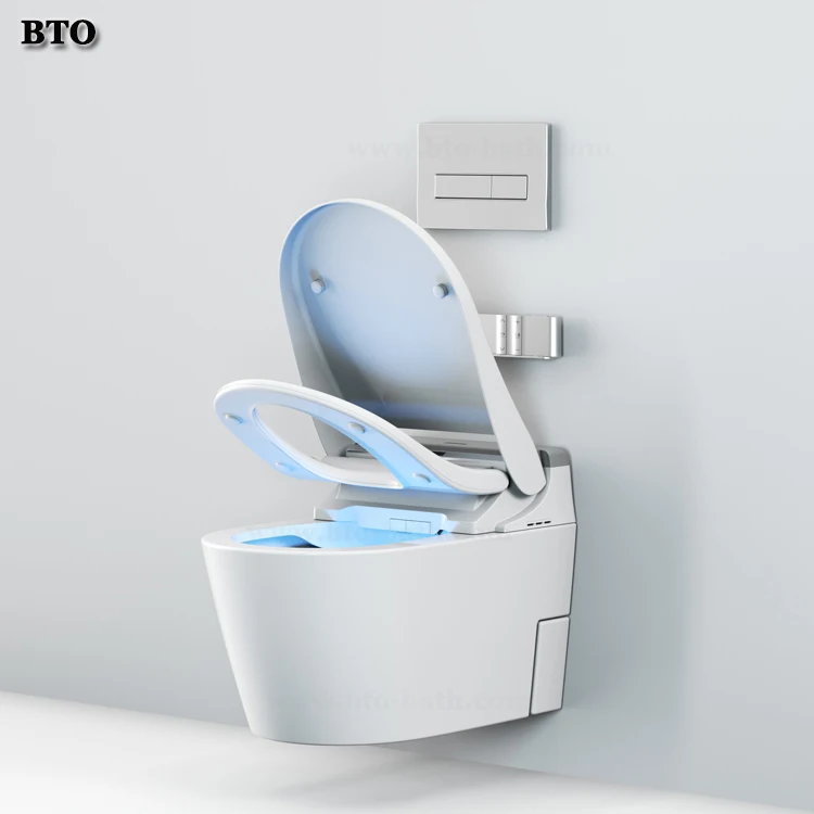

BTO Automatic Intelligent Closet Modern Wall Hung Smart Toilet Bowl with Remote Control Bidet Function Smart Toilet 2024