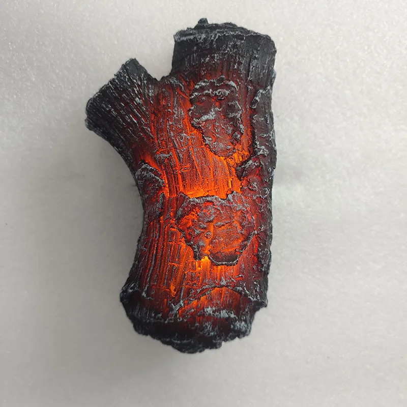 Modern Ornamental Home Fireplace Decor 3D Resin Simulation Wood Bare Carbon Fake Fire LED Charcoal Pot