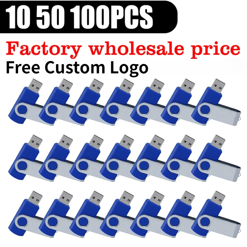 

10/50/100PCS Free Custom Logo USB Stick Mini Pen Drive USB Flash Drives 4GB 2GB 1GB Pendrive 64gb 32gb 16gb Metal Disk Cle USB