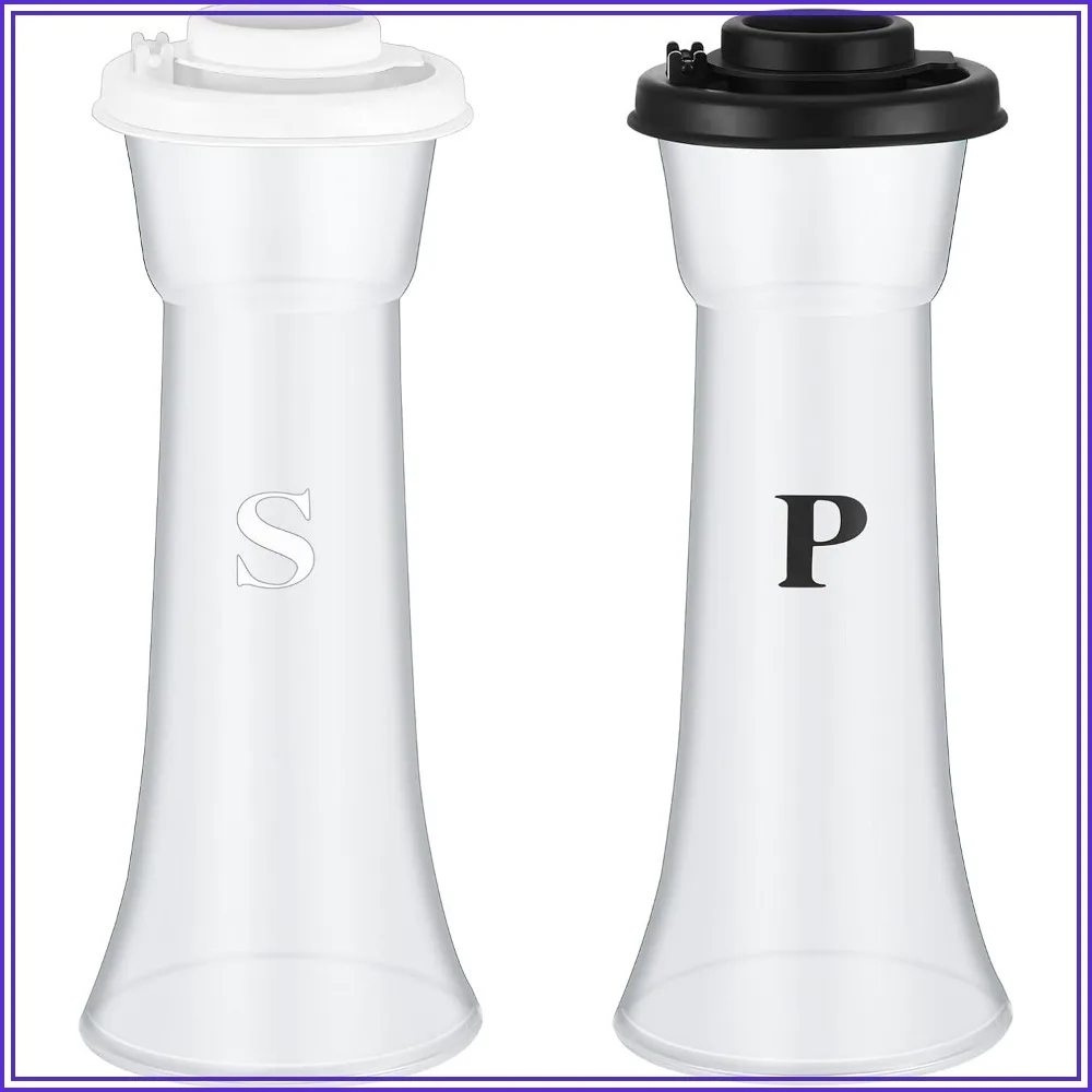 Vintage Hourglass Salt & Pepper Shakers Set, Easy Refill, Hand Wash