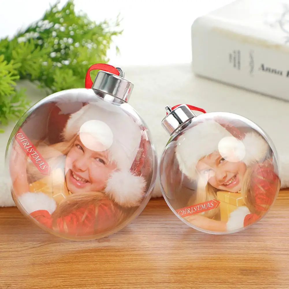 8cm/10cm Clear Plastic Christmas Ball Christmas Home Decoration Fillable Xmas Ball Xmas Tree Hanging Bauble Pendant Navidad Gift