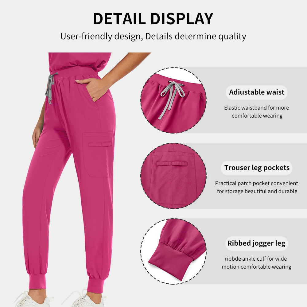Women Men Unisex Scrub Set Medical Nursing Scrub Surgical Uniforms Beauty Salon Work Wear Clinical Scrubs Tops Pants Doctor Suit