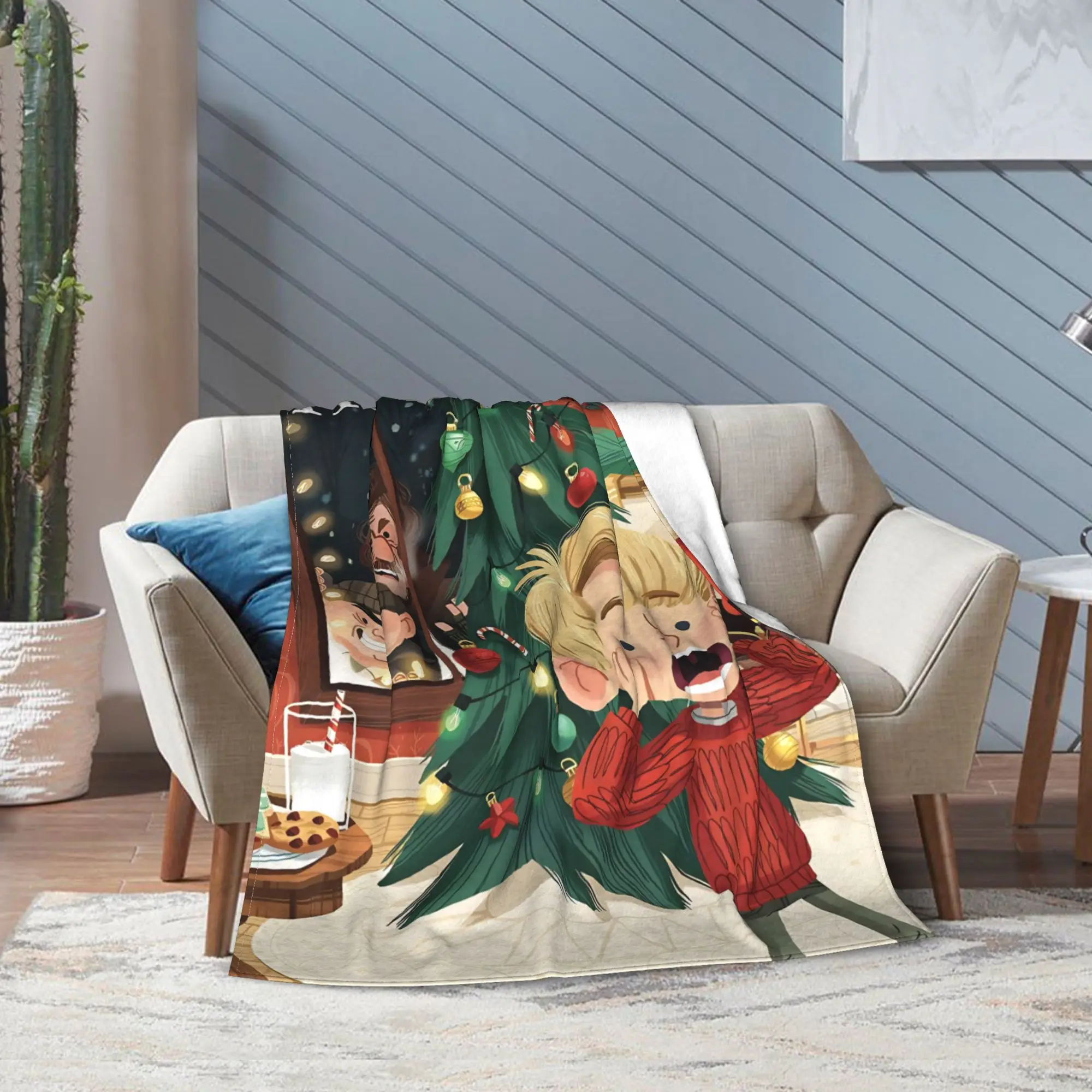 Home Alone Movie Kevin Comedy بطانية الصوف الشتاء لطيف الكرتون متعددة الوظائف سوبر لينة رمي بطانية للمفرش #4