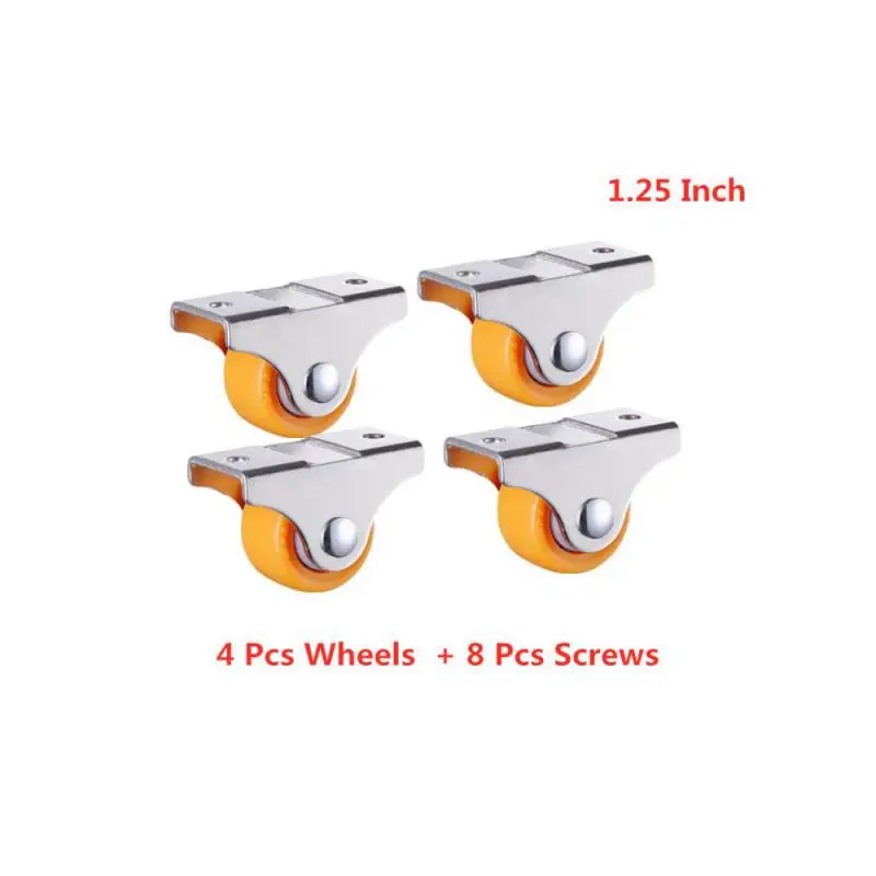 

(4 Packs) 1.25 Inch Furniture Linear Wheel Rigid Plastic PP Silent Directional Fixed Small Caster Sliding Door Pulley