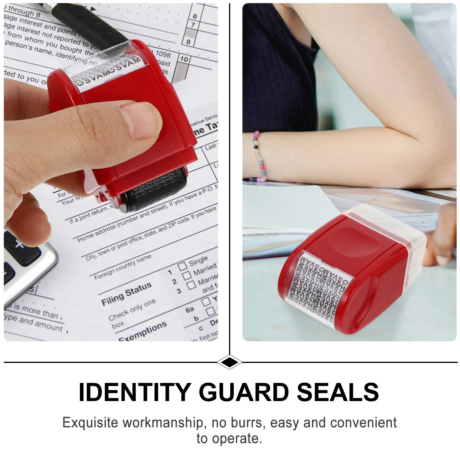 1Pcs Security Stamp Roller Premium Plastic Privacy Protection Seal Reusable Recyclable for Hiding Mail Address Postcard Data