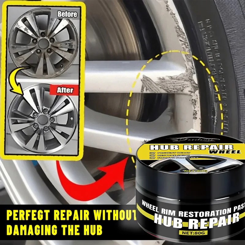

Универсальный ремонтный комплект ступицы колеса — ремонт царапин и выцветания металлических и хромированных колес, черно-белый, серебристый металлический авто