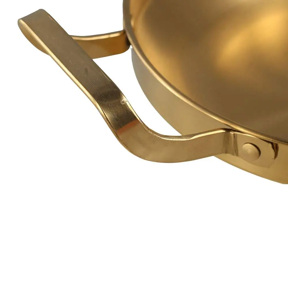 

Durable BBQ Plate Frying Pan Double Ear Salad Bowl Dry Pot Round Thickened Hot Pot