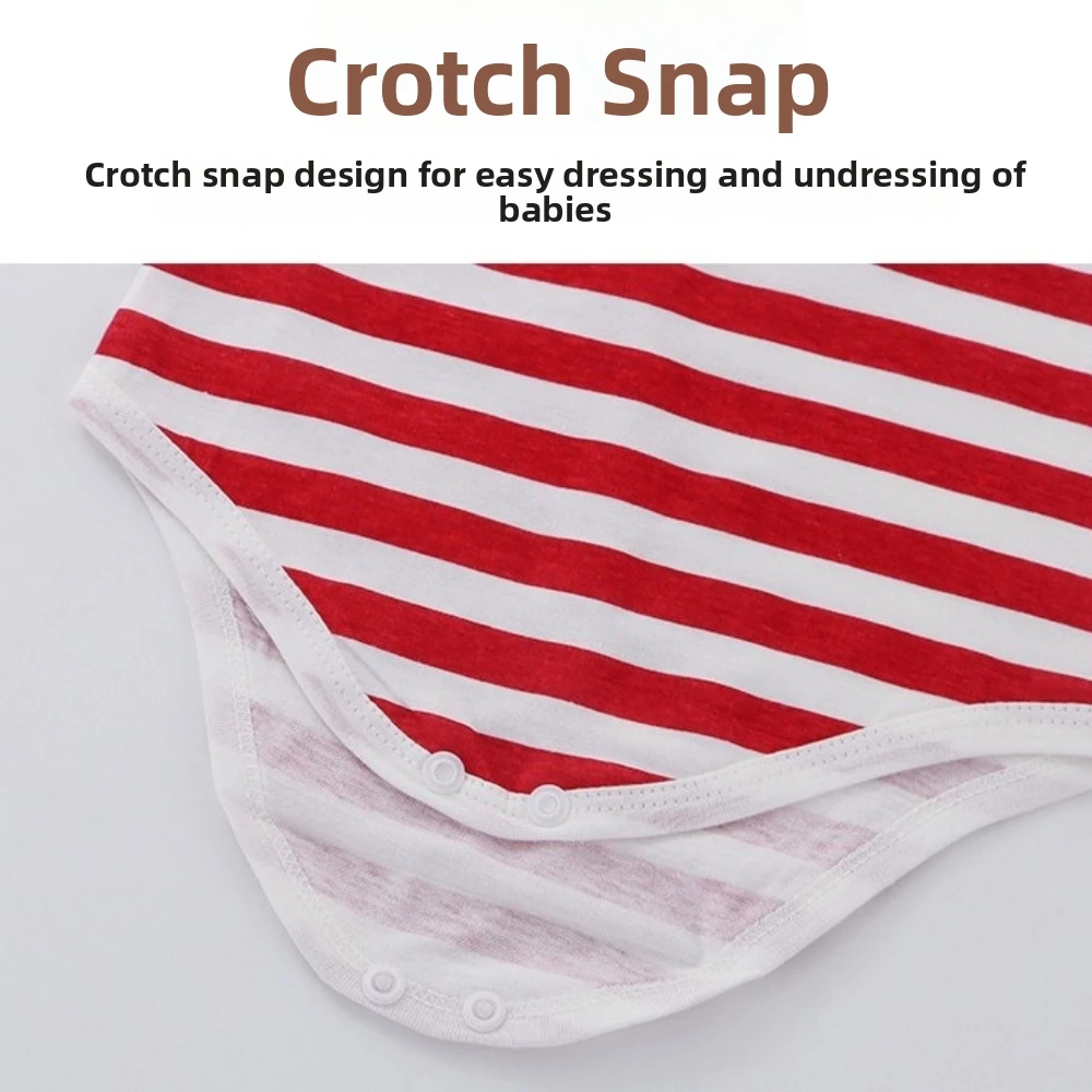 Striped Pattern Summer Baby Bodysuit Solid Color Thin Fabric Sleeveless Bodysuit Cotton Material Ventilate Design
