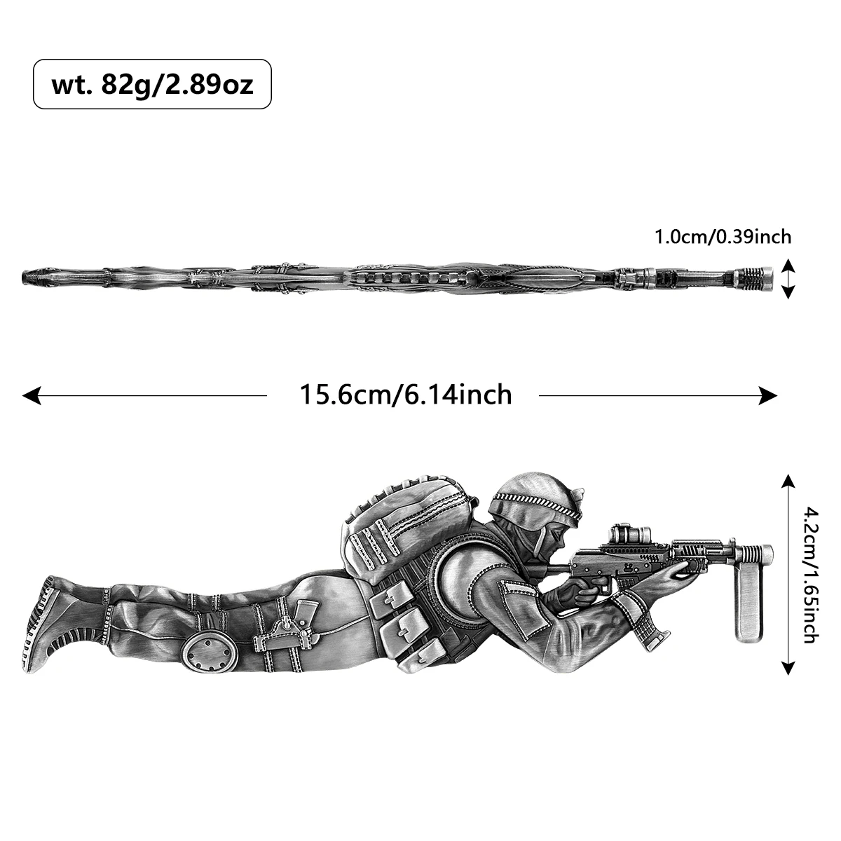 Vintage Soldaten-Gewehr-Statue Flaschenöffner aus Metall, Einzigartiges Bar-Werkzeug für Hausbar und Küchendekoration, Geschenk für Militärfans – Detail 2