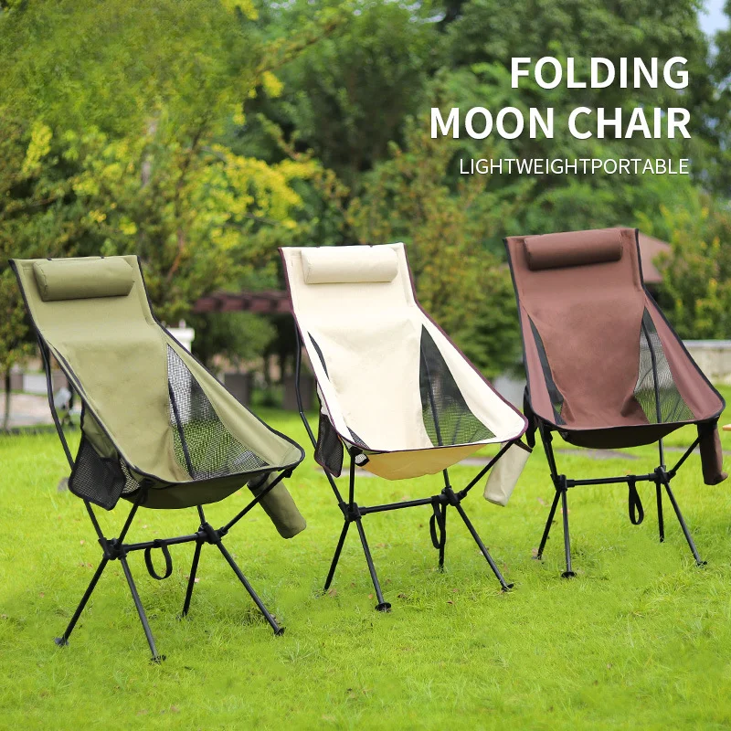 Deckchair Outdoor folding chair Fishing chair, cup bag with pillow three colors optional