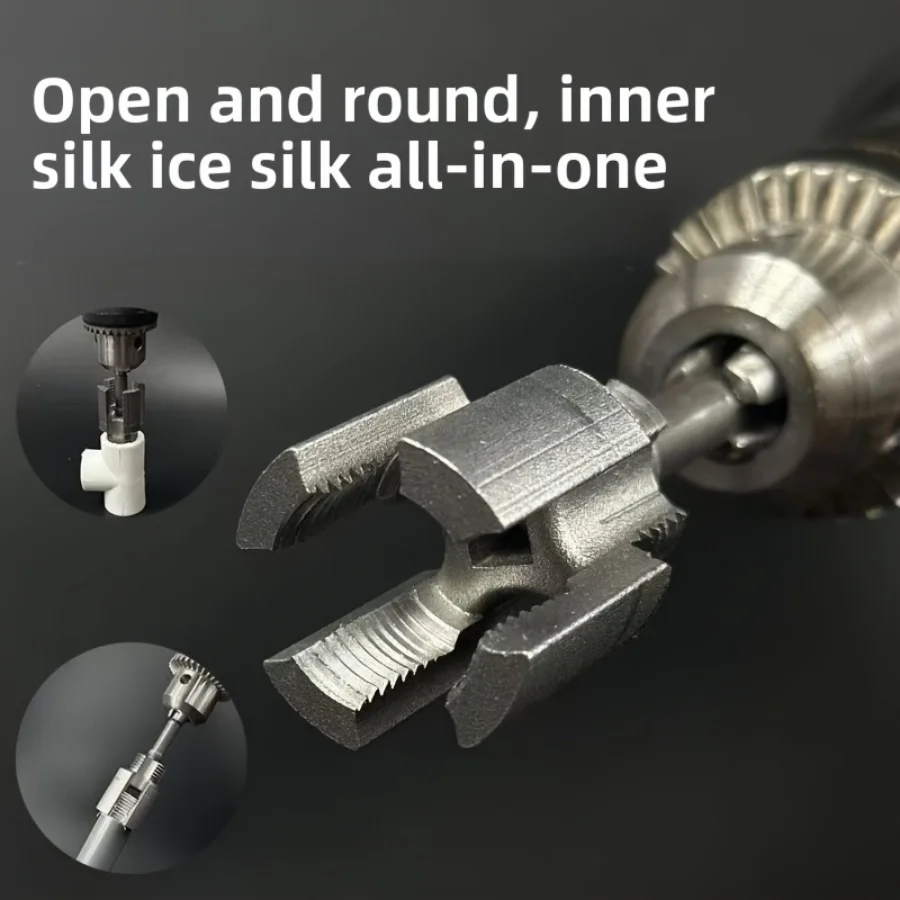 New Integrated Interior and Exterior Water Pipe Threading Tool 4 Points 6 Points Universal Electric Drill Threading Tool