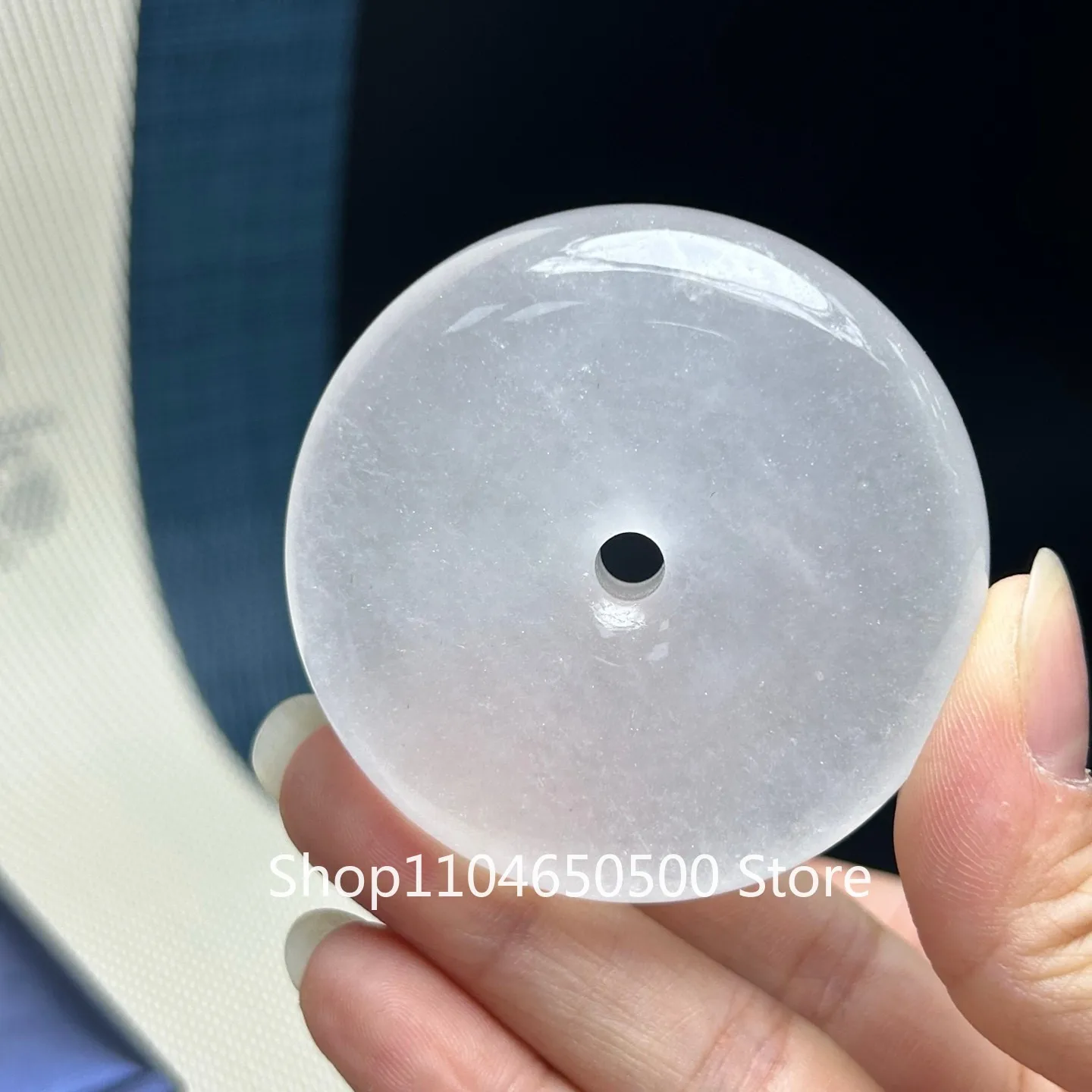 

Сертифицированная натуральная ледяная белая нефритовая жадеитовая пряжка для хлеба, подвеска-амулет