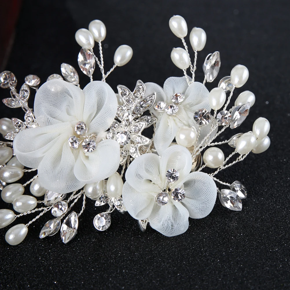 

Flower Hairpin Wedding Hairpins Bridal Rhinestone Hairclip for Bride Barrettes Ornaments