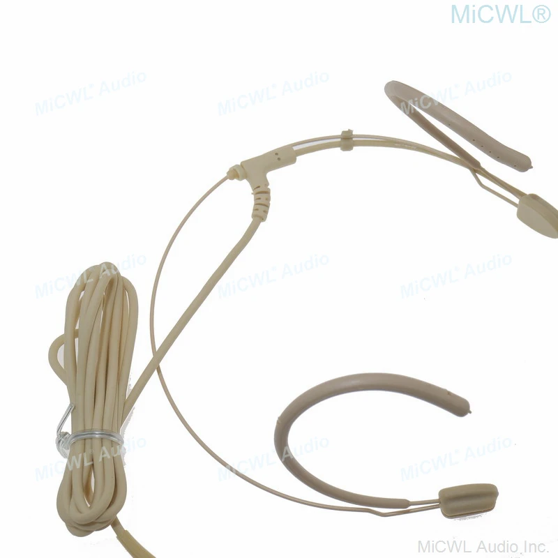 WBH53 53T Beige Two Ears Headset Microphone for Shure ULX SLX PGX QLX AD4D ULXD Wireless System Mini TA4F 4Pin