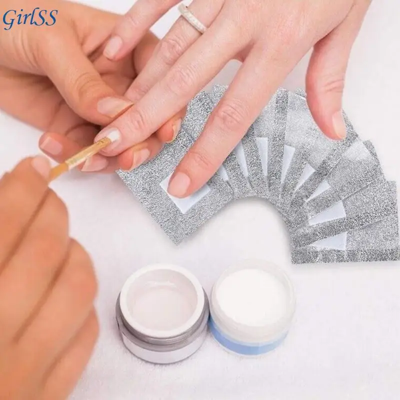 100 Uds. Quitaesmalte uñas Gel rápido y eficiente envolturas papel aluminio para uñas almohadillas algodón para