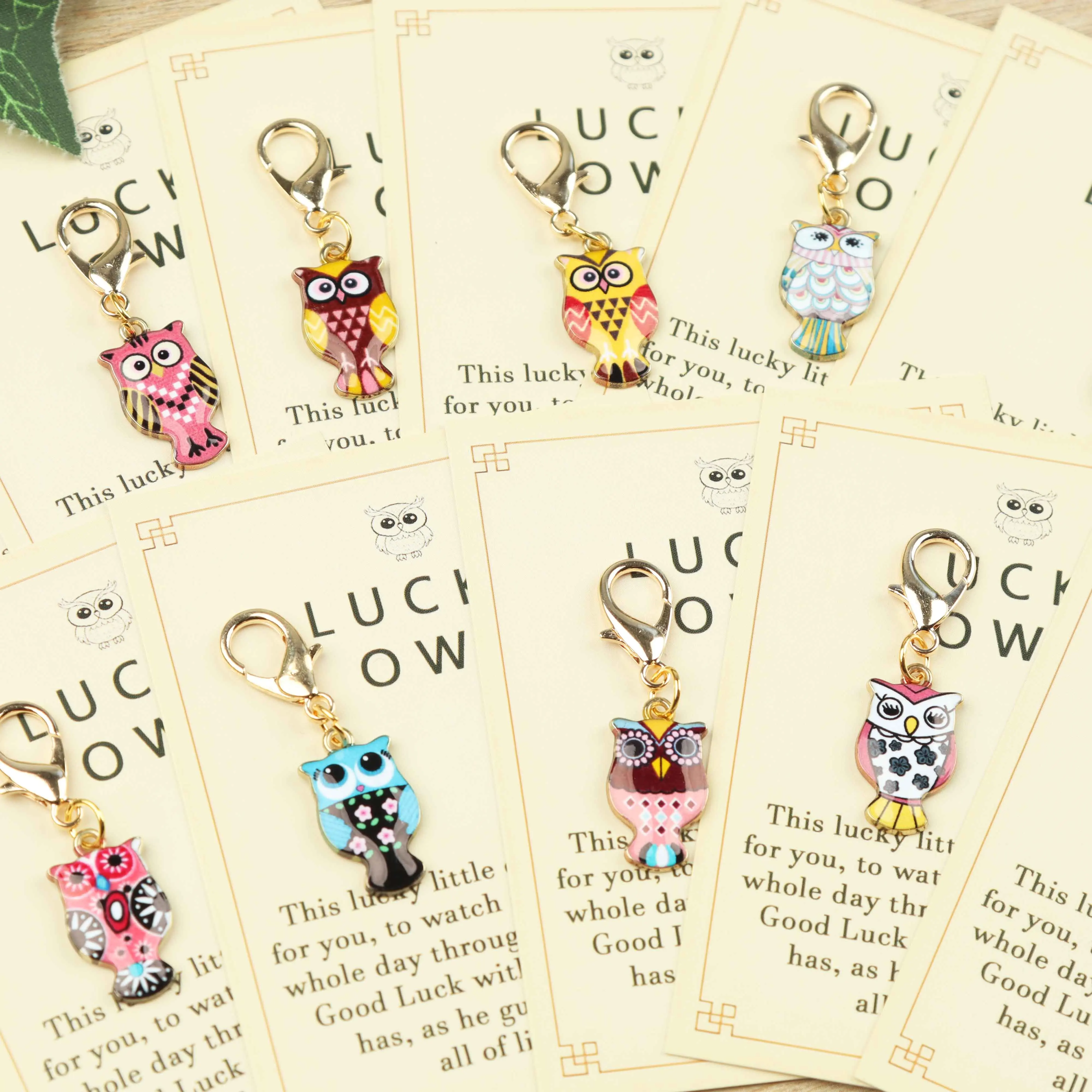 12pcs Charming Owl Keychains, Accompanied by a Motivational Greeting Card, Owl Gift, and Decorative Bag Hangers. image 2