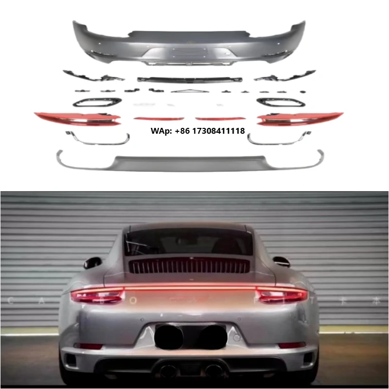 

Rear Bumper Assembly for 991.2 Non-Destructive Installation New Rear Wrap Plastic Kit Rear Taillight Upgrade