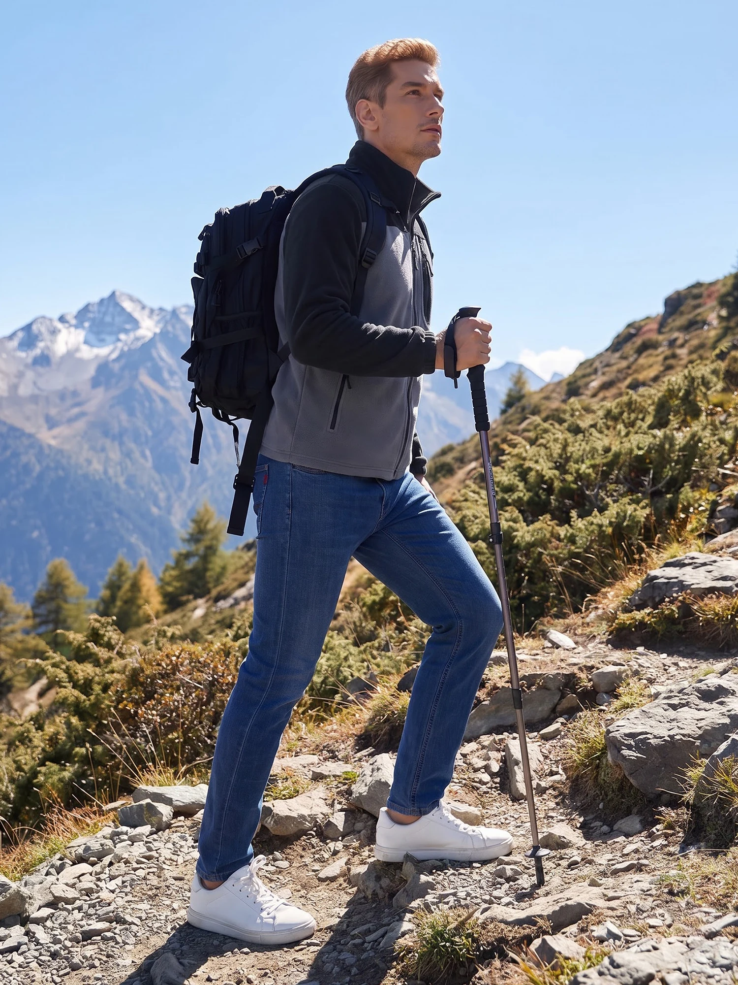 Herren Warme Polarfleece-Jacke mit Vollreißverschluss, Windbreaker mit mehreren Taschen, Arbeits- und Wanderjacke für Herbst & Winter – Detail 8