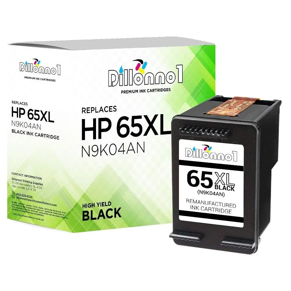 Cartuchos de tinta HP 65XL refabricados, negro (N9K04AN) para la serie OfficeJet 2624