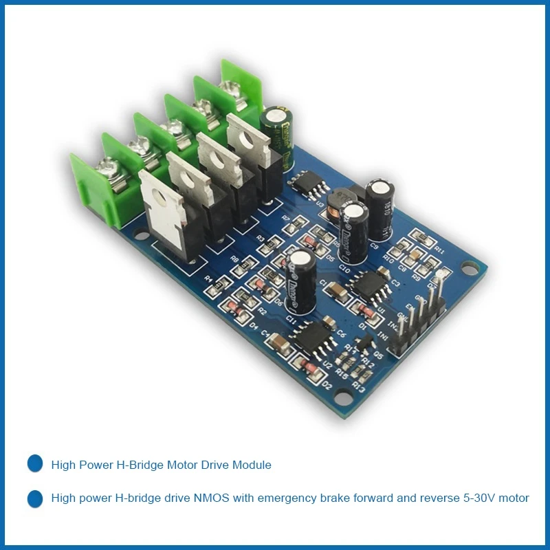 High-Power H-Brug Motor Aandrijfmodule 5-30V Motormodule Nmos Met Noodrem Naar Voren En Achteruit