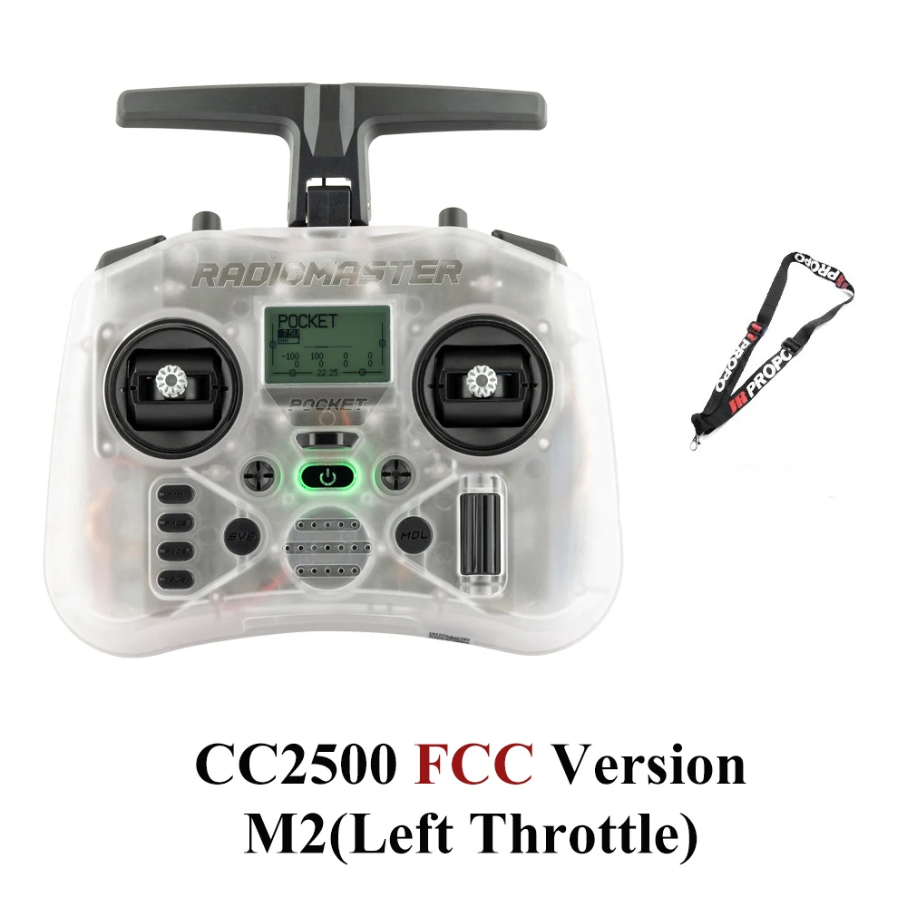 Radiomaster Pocket EdgeTX 2.4G Radio Controller FCC LBT (Mode2 Linkshänder-Drossel) CC2500 / ELRS Hall Gimbal-Sender