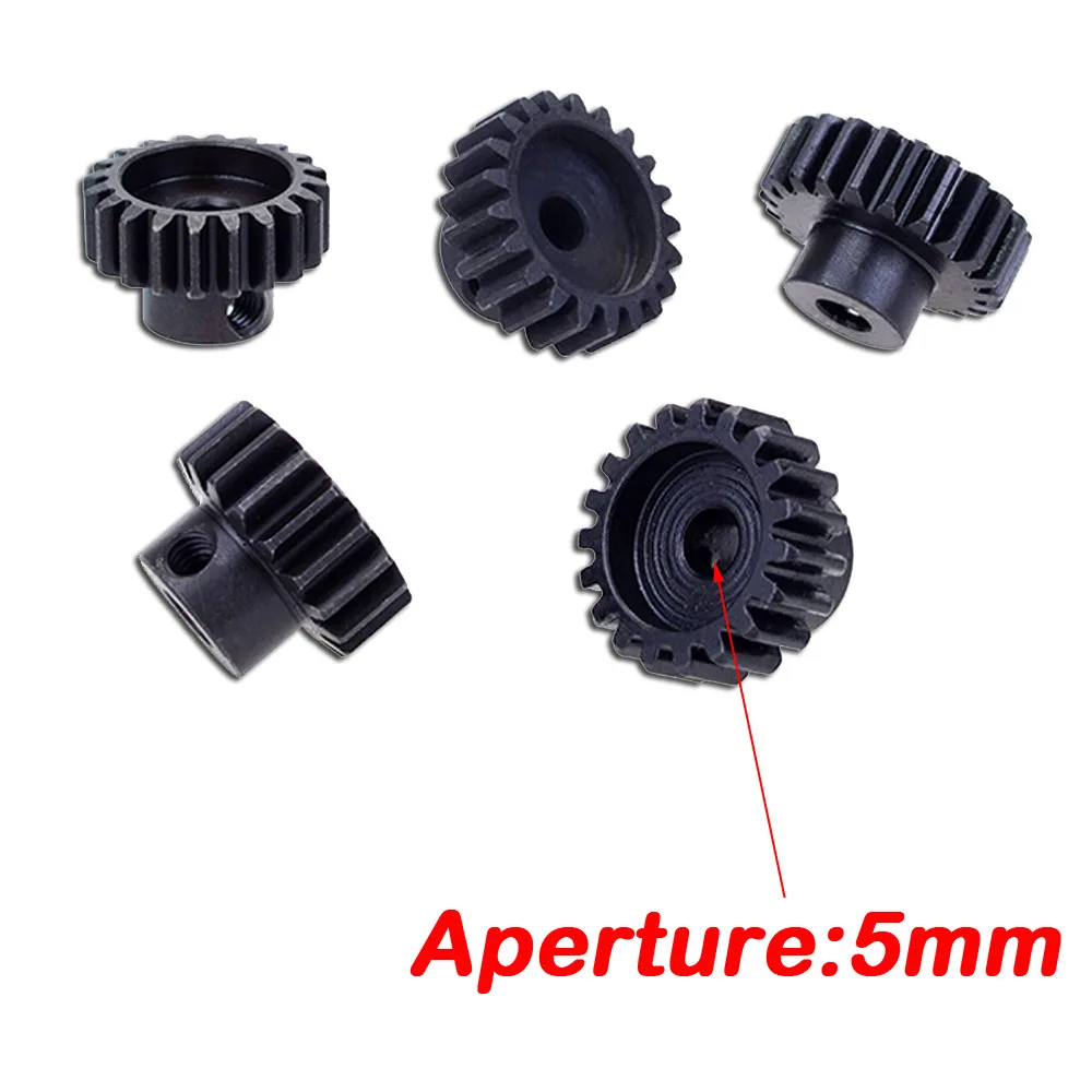 YSIDO 5Pcs M1 5mm 11T-15T/15T-19T/18T-22T/ Metal Pinion Motor Gear Set for Traxxas Arrma 1/8 RC Car Truck Brushless Motor