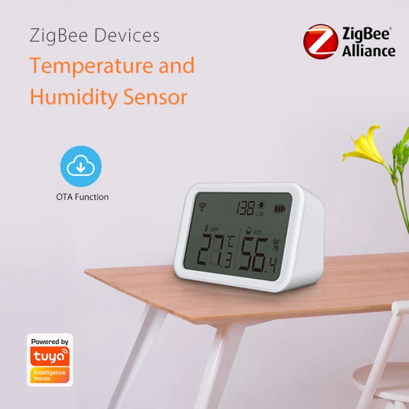 Smart Zigbee Temperature And Humidity Sensor Real-time Detection Smart Thermometer Battery Display Tuya Hygrometer Smart Home