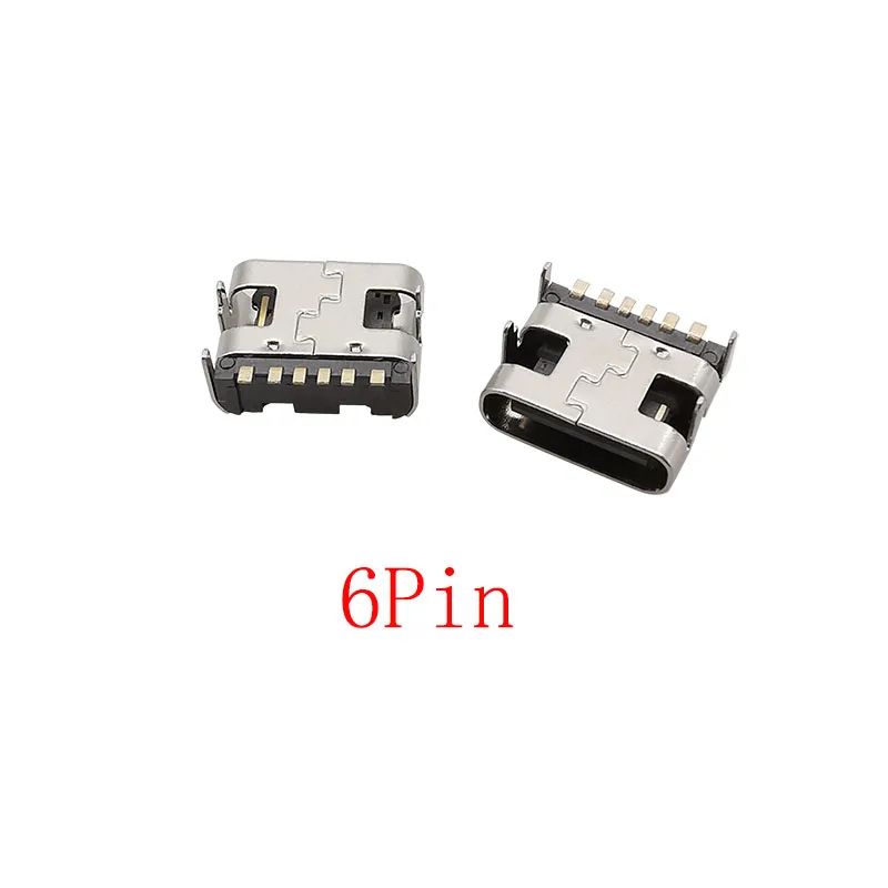 10Pcs USB Connector Type C Female Charging Port Jack 2/6/16 Pin Type-C Socket PCB Soldering SMD SMT DIY Repair Type C Adapter