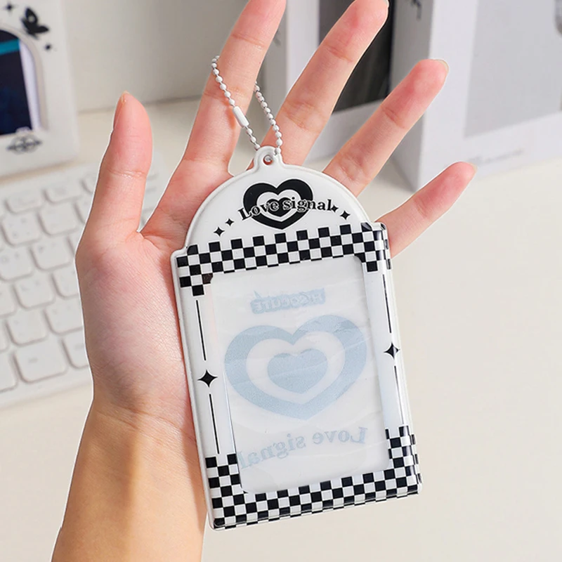 PVC Tampa Do Titular Do Cartão, Photo Pocket Frame, Keychain Photocards, Protector Card Sleeve, Idol Foto Mangas, Legal DIY, 3"