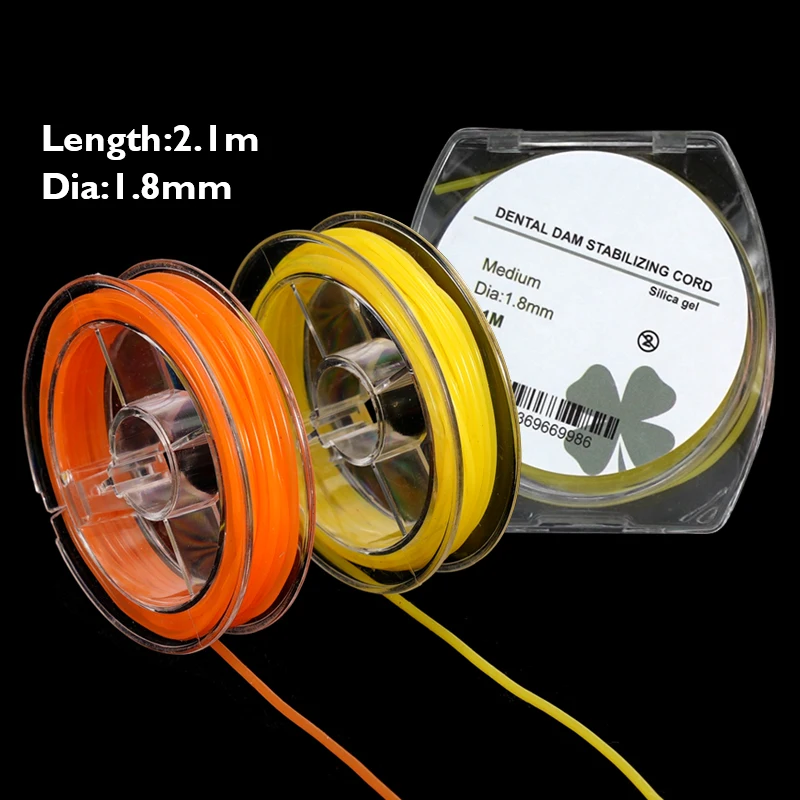 1 صندوق الأسنان المطاط حاجز إسفين خط 2 ألوان السد استقرار الحبل أداة طب الأسنان أسافين خط المشابك ورقة #3