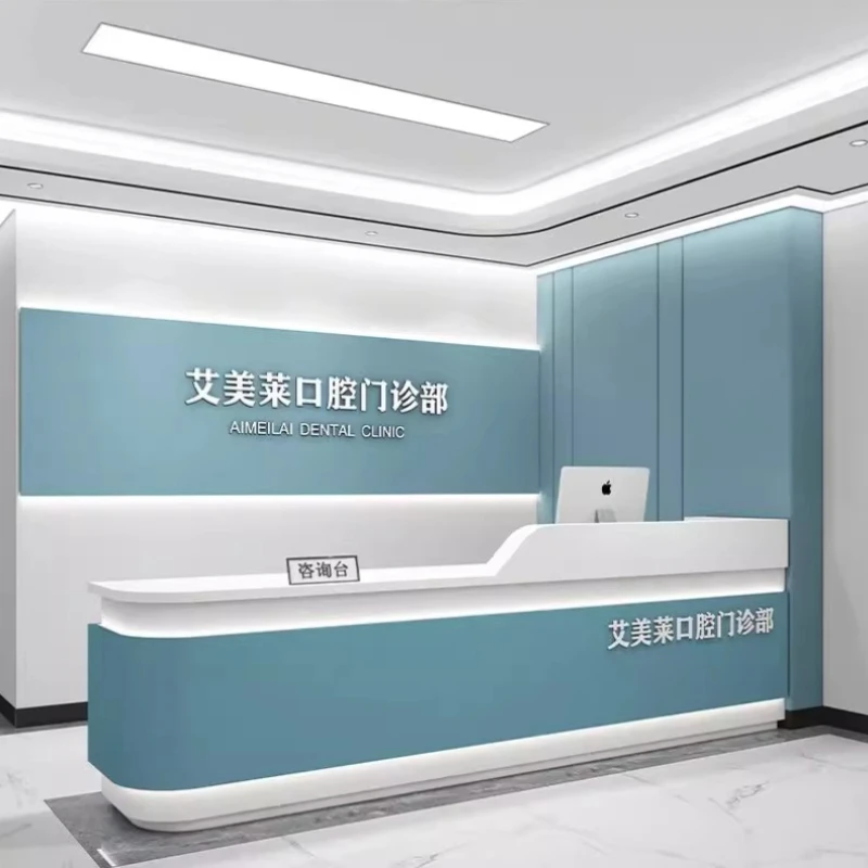 Dental Clinic Checkout Counters Painting Hospital Front Desk Company Checkout Counters Clothing Store Furniture Kassa JT40C