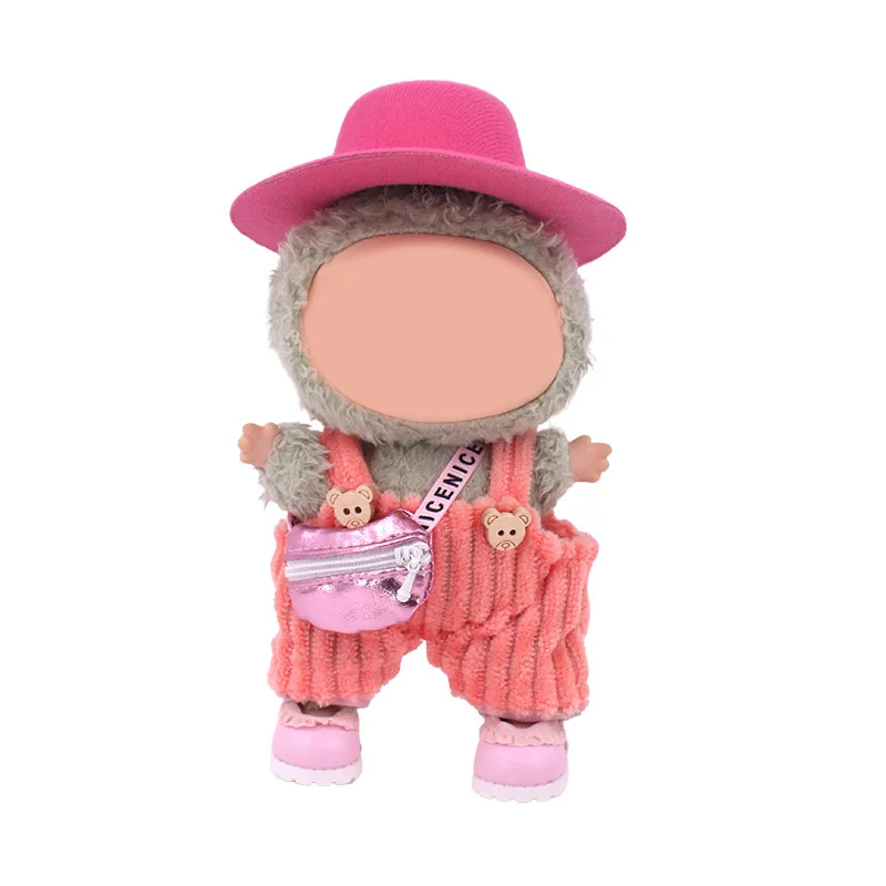 For Labubu Doll Clothes Accessories Flat-Top Hat Formal Hat 15-17Cm Pop Plush Doll Hat Idol Star Dolls Accessories Birthday Gift