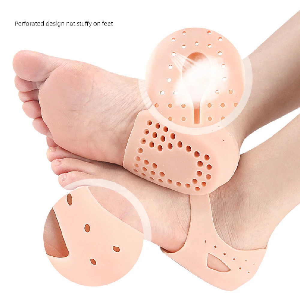2Pair Silicone Heel Protectors- Breathable Heel Gel Heel Cushions for Cracked Heel- Heel Cups Heel Cover for Heel Repair Women