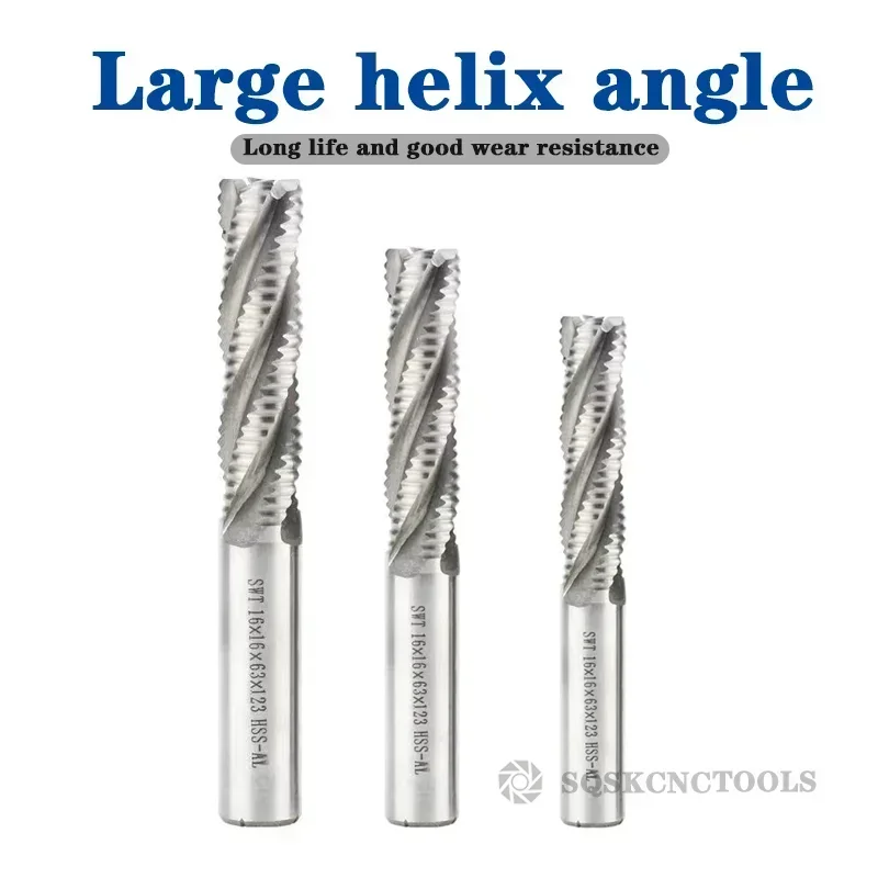 SLUGB AL Rough End Mill HSS Carbide Fresa Router Bits 4 Flauta 5mm-45mm Lâmina de serra Ferramenta de usinagem de metal